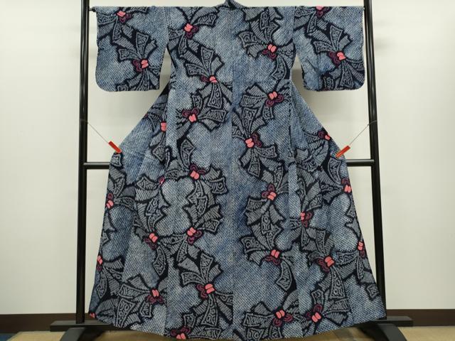 平和屋着物∴夏物 浴衣 有松鳴海絞り 束ね熨斗文 綿 逸品 CABH7923ze
