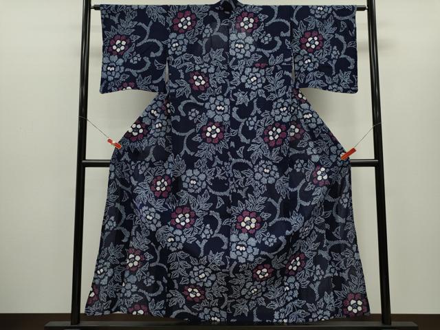 平和屋着物∴夏物 浴衣 有松鳴海絞り 花唐草文 綿 逸品 CABH7930ze