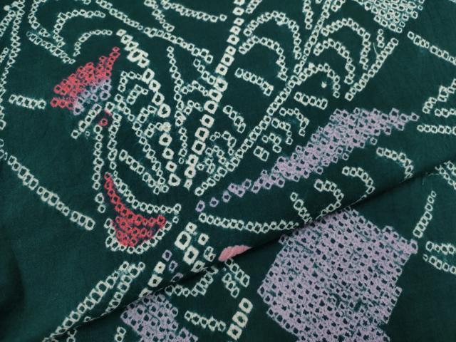 平和屋着物∴夏物 浴衣 有松鳴海絞り 孔雀文 綿 逸品 未使用 CABH7936ze