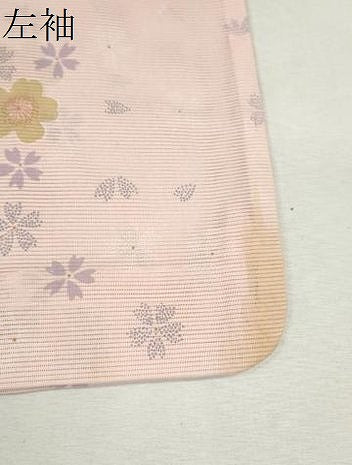 平和屋着物*夏物 小紋 絽 枝花文 洗える着物 CABH7953ze