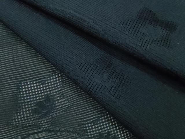 平和屋着物*夏物 色無地 絽 草花紋紗 紺色 正絹 逸品 CABH7961ze