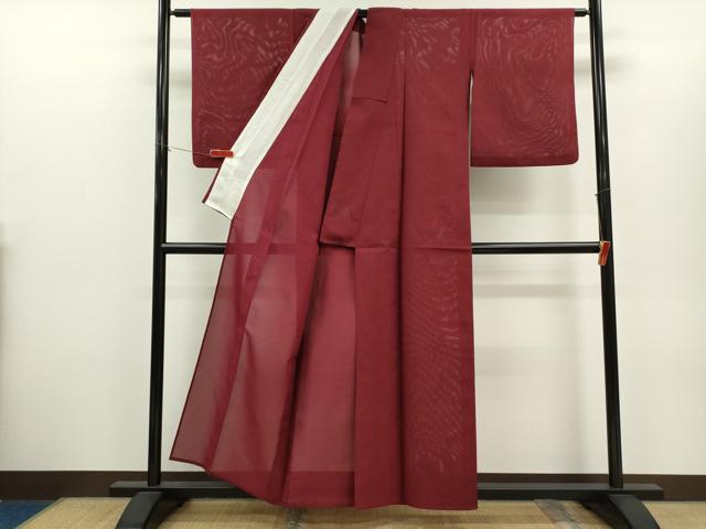 平和屋着物*夏物 色無地 絽 葡萄茶色 正絹 逸品 CABH7962ze
