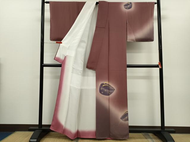 平和屋着物●訪問着 ぽっくり下駄 暈し染め 金彩 鬼しぼ縮緬 正絹 逸品 未使用 CABH7967ze