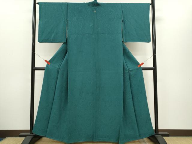 平和屋着物●上質な色無地 辻ヶ花地紋 納戸色 正絹 逸品 CABH7981ze