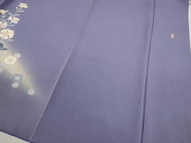 平和屋着物●十日町友禅 女流作家 遠田藤舟 訪問着 草花文 暈し染め 金彩 正絹 逸品 CABH7982ze