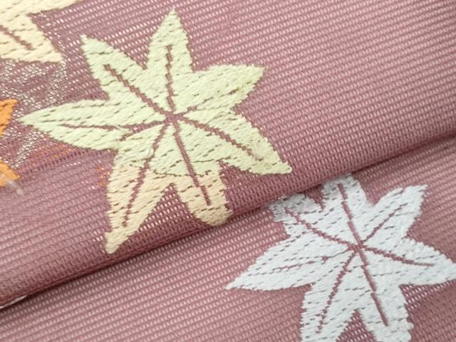 平和屋着物*夏物 九寸名古屋帯 唐織 楓 正絹 逸品 CABH8020fb