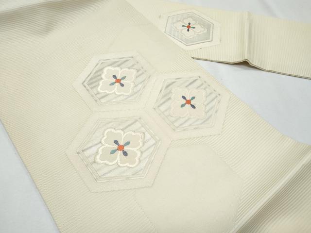 平和屋着物*夏物 九寸名古屋帯 亀甲花文 正絹 逸品 CABH8034fb