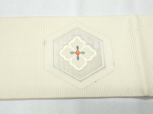 平和屋着物*夏物 九寸名古屋帯 亀甲花文 正絹 逸品 CABH8034fb