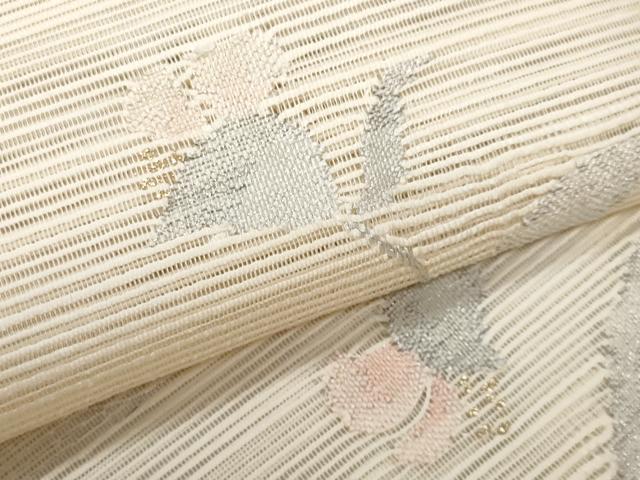 平和屋着物*夏物 八寸名古屋帯 枝花文 金銀糸 正絹 逸品 CABH8038fb