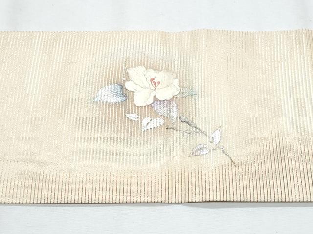 平和屋着物*夏物 九寸名古屋帯 刺繍 枝花文 金銀彩 正絹 逸品 CABH8072fb