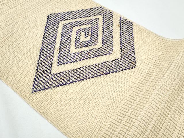 平和屋着物*夏物 八寸名古屋帯 菱文 正絹 逸品 CABH8079fb