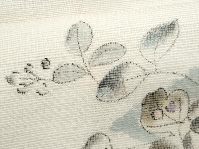 平和屋着物*夏物 九寸名古屋帯 手描き 櫛織 辻が花 正絹 逸品 CABH8085fb