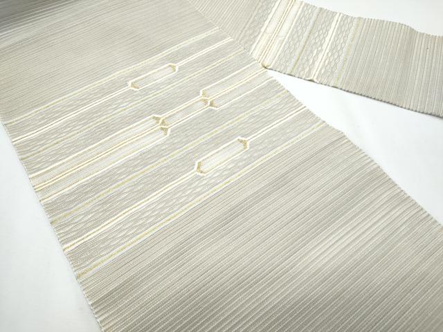 平和屋着物*夏物 八寸名古屋帯 絽綴れ 横段文 金糸 正絹 逸品 CABH8088fb