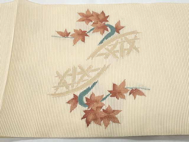 平和屋着物*夏物 八寸名古屋帯 絽綴れ 籬枝花文 銀糸 正絹 逸品 CABH8091fb
