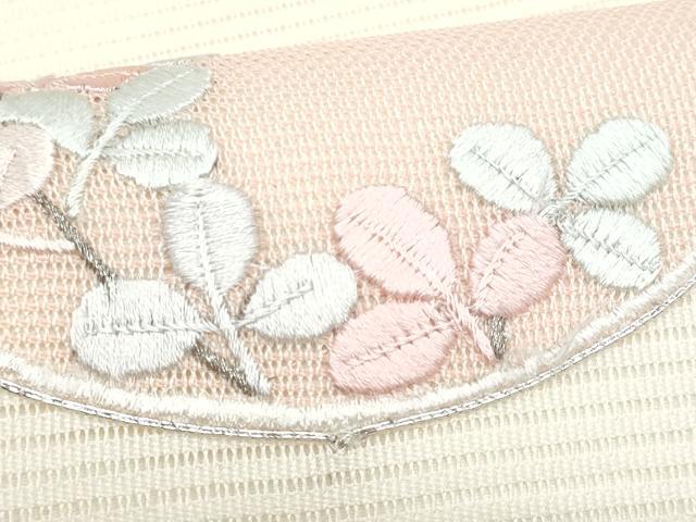 平和屋着物*夏物 九寸名古屋帯 駒刺繍 花丸文 銀糸 正絹 逸品 CABH8096fb