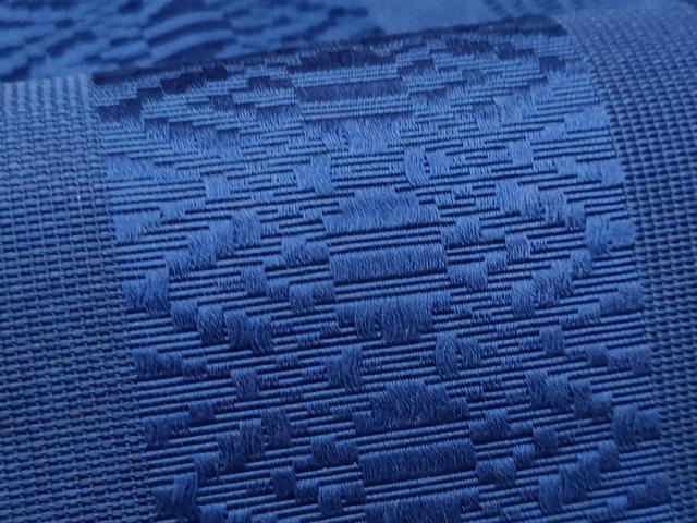 平和屋着物*夏物 本場筑前博多織 八寸名古屋帯 紗献上 青色 正絹 逸品 CABH8099fb