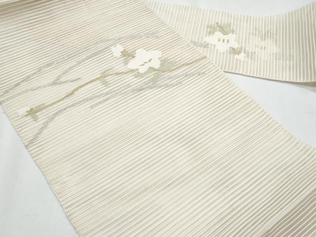 平和屋着物*夏物 八寸名古屋帯 絽綴れ 枝花文 金銀糸 正絹 逸品 CABH8103fb