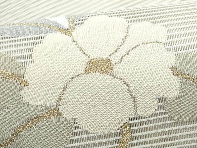 平和屋着物*夏物 太鼓柄袋帯 絽綴れ 枝椿 金銀糸 正絹 逸品 CABH8117fb