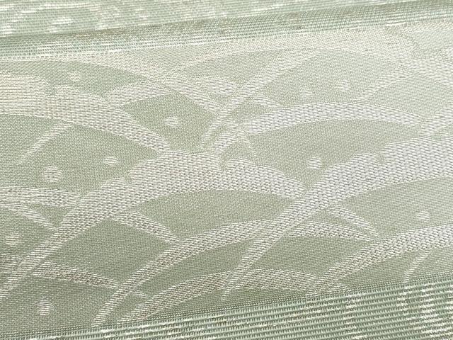 平和屋着物*夏物 西陣 川島織物 六通柄 本袋帯 横段流水露芝文 銀糸 正絹 逸品 CABH8129fb