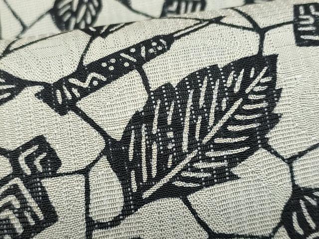 平和屋着物*夏物 九寸名古屋帯 作家物 伊勢型染 大扇花文 正絹 逸品 CABH8135fb