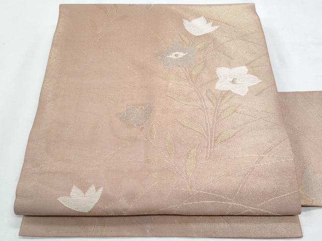 平和屋着物*夏物 九寸名古屋帯 桔梗 金銀糸 正絹 逸品 CABH8141fb