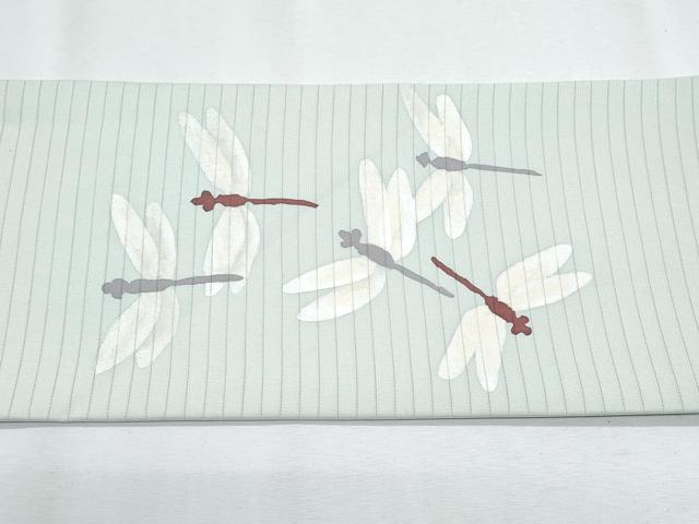 平和屋着物*夏物 絽塩瀬 九寸名古屋帯 ろうけつ染 トンボ 銀彩 正絹 逸品 CABH8146fb