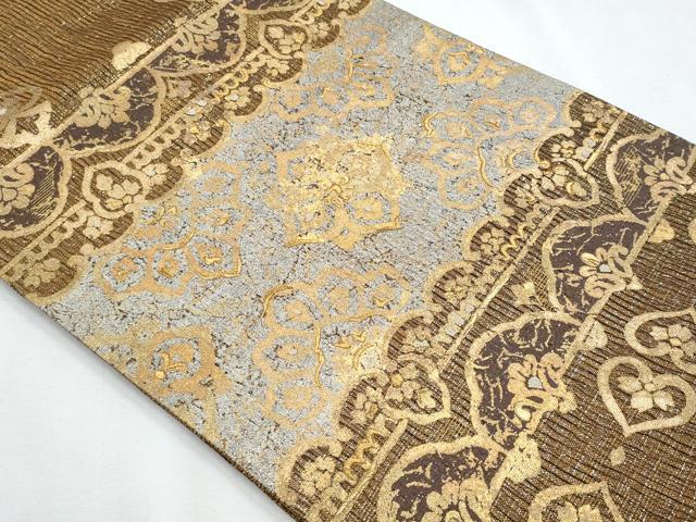平和屋着物*夏物 中国三大刺繍 相良刺繍 太鼓柄袋帯 正倉院花文 金銀糸正絹 逸品 CABH8147fb