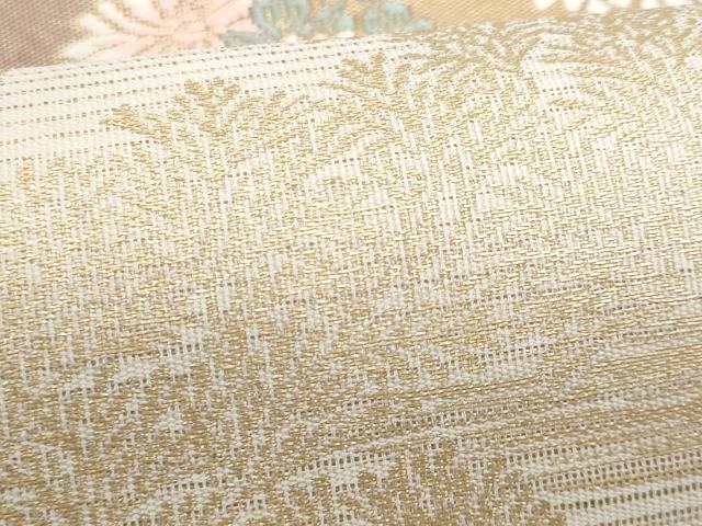 平和屋着物*夏物 六通柄袋帯 唐織 流水枝花文 金糸 正絹 逸品 CABH8154fb