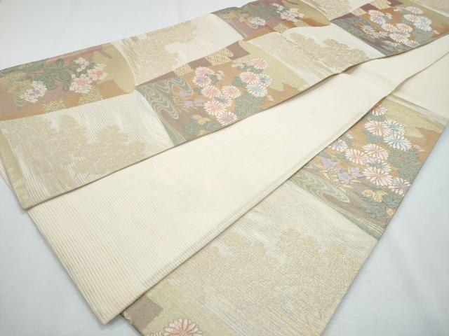 平和屋着物*夏物 六通柄袋帯 唐織 流水枝花文 金糸 正絹 逸品 CABH8154fb
