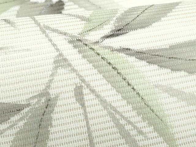 平和屋着物*夏物 九寸名古屋帯 作家物 手描き 刺繍 草花文 銀彩 正絹 逸品 CABH8181fb