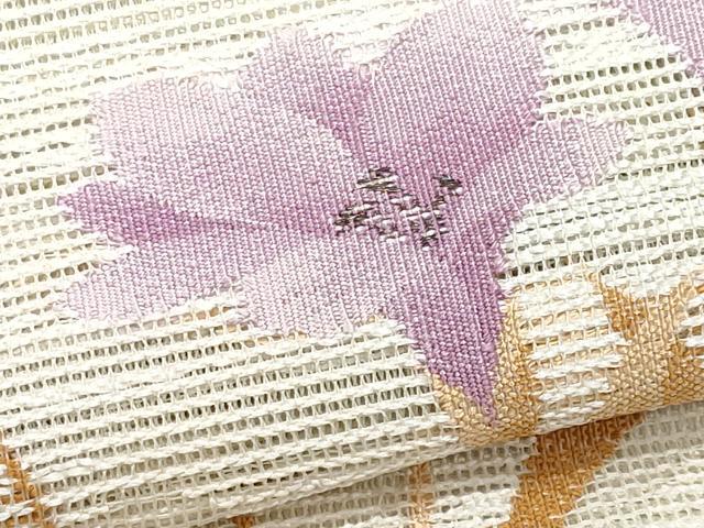 平和屋着物*夏物 八寸名古屋帯 枝花文 正絹 逸品 CABH8192fb