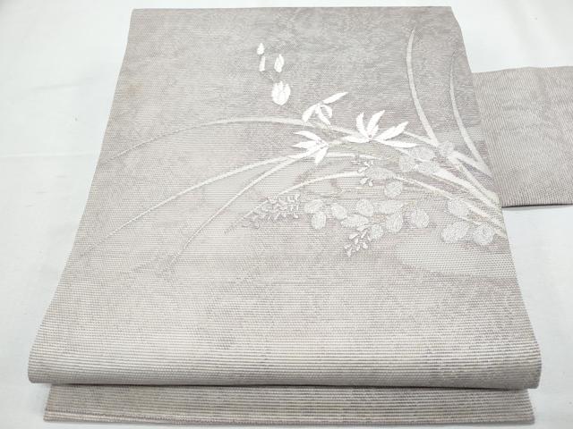 平和屋着物*夏物 九寸名古屋帯 枝花文 正絹 逸品 CABH8193fb