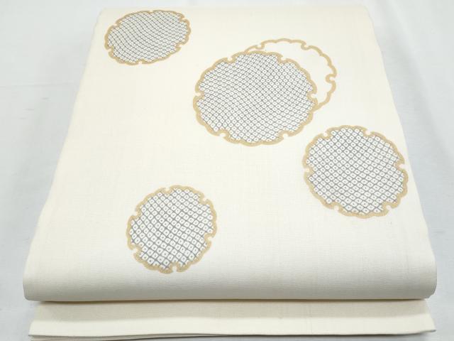 平和屋着物*夏物 太鼓柄袋帯 雪輪重ね鹿の子文 金彩 正絹 逸品 CABH8198fb