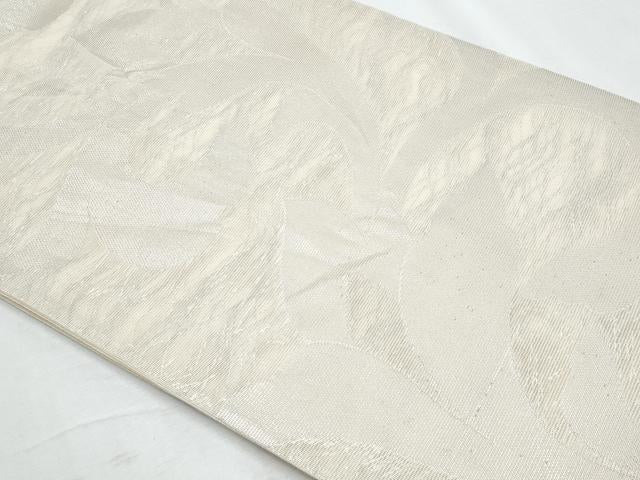 平和屋着物*夏物 六通柄袋帯 花唐草文 銀糸 正絹 逸品 CABH8218fb