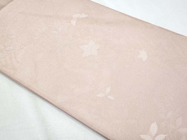 平和屋着物*夏物 六通柄袋帯 秋草文 銀糸 正絹 逸品 CABH8221fb