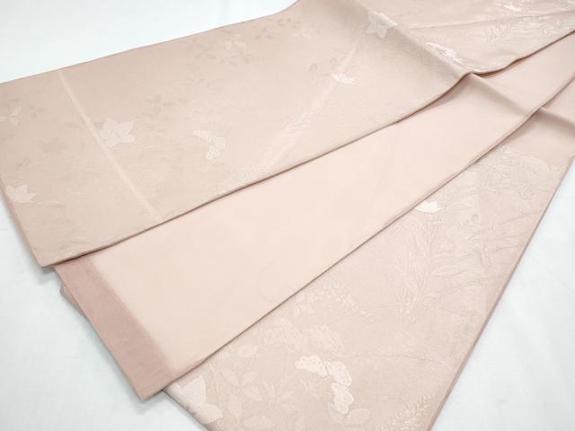 平和屋着物*夏物 六通柄袋帯 秋草文 銀糸 正絹 逸品 CABH8221fb