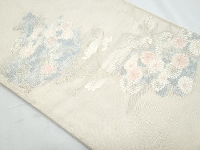 平和屋着物*夏物 六通柄袋帯 草花文 金銀糸 正絹 逸品 CABH8223fb