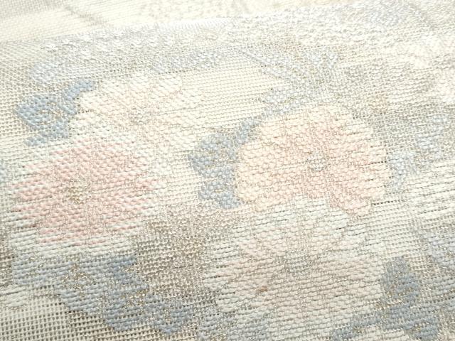 平和屋着物*夏物 六通柄袋帯 草花文 金銀糸 正絹 逸品 CABH8223fb