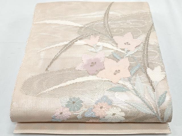 平和屋着物*夏物 太鼓柄袋帯 流水桔梗文 金糸 正絹 逸品 CABH8227fb