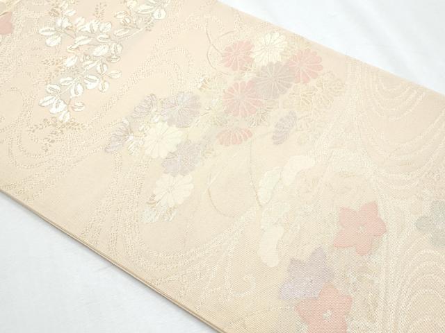 平和屋着物*夏物 六通柄袋帯 秋草文 金糸 正絹 逸品 CABH8230fb