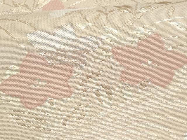 平和屋着物*夏物 六通柄袋帯 秋草文 金糸 正絹 逸品 CABH8230fb