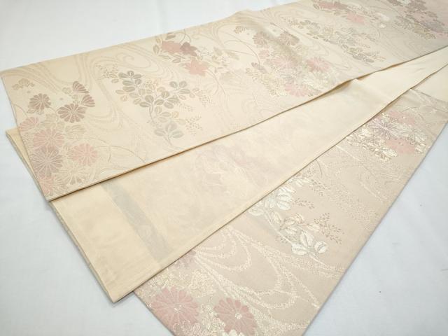平和屋着物*夏物 六通柄袋帯 秋草文 金糸 正絹 逸品 CABH8230fb