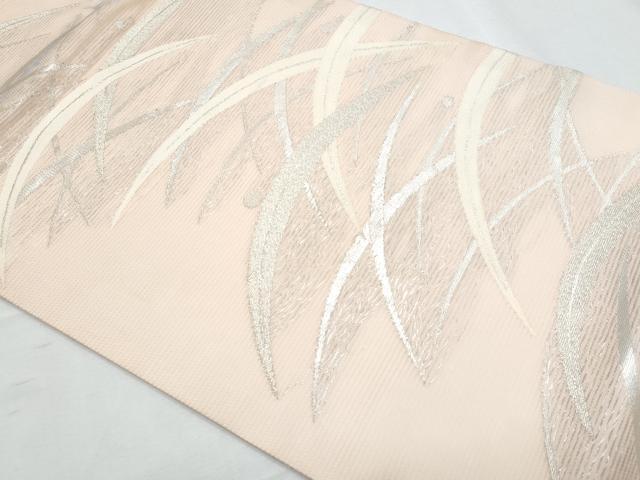 平和屋着物*夏物 九寸名古屋帯 露芝文 銀糸 正絹 逸品 CABH8234fb