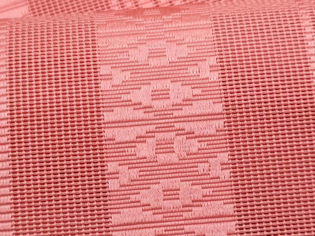 平和屋着物*夏物 本場筑前博多織 八寸名古屋帯 紗献上 甚三紅色 正絹 逸品 CABH8237fb