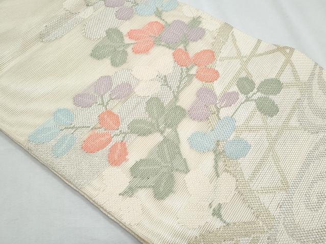平和屋着物*夏物 太鼓柄袋帯 萩 金銀糸 正絹 逸品 CABH8243fb