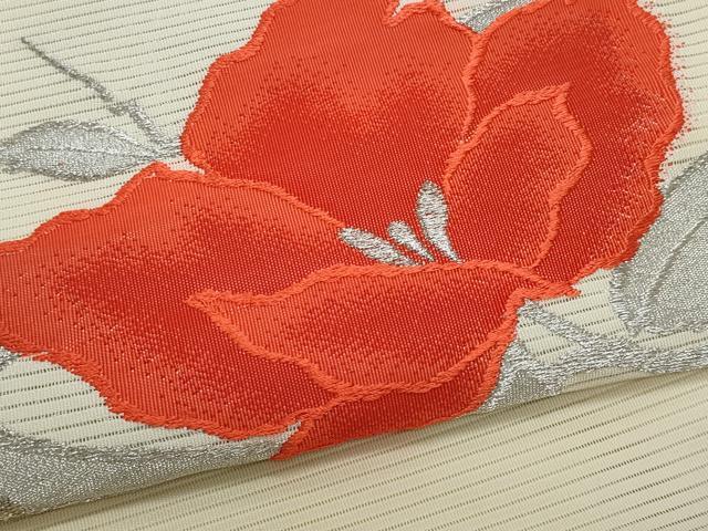 平和屋着物*夏物 八寸名古屋帯 絽綴れ 草花文 金銀糸 CABH8250fb