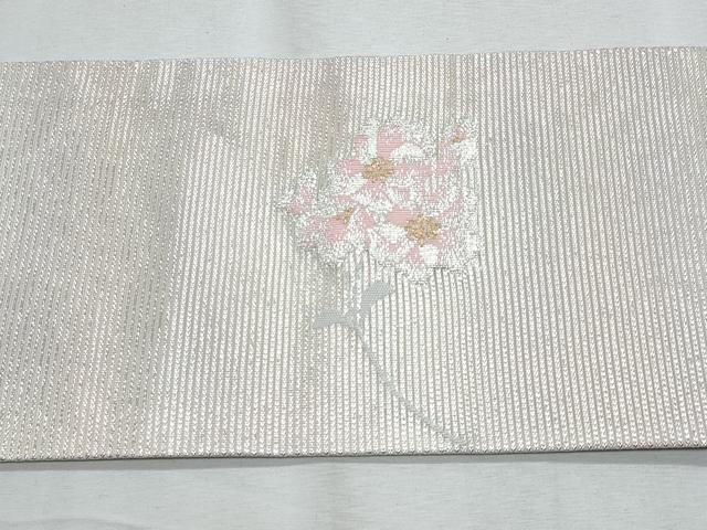 平和屋着物*夏物 九寸名古屋帯 枝花文 金銀糸 正絹 逸品 CABH8263fb