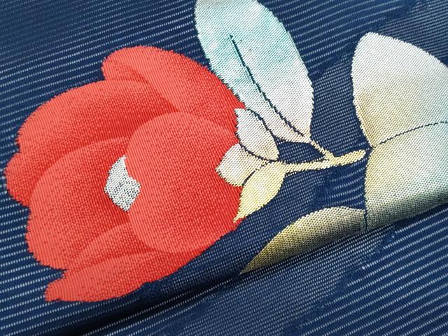 平和屋着物*夏物 九寸名古屋帯 枝花文 金銀糸 正絹 逸品 CABH8266fb