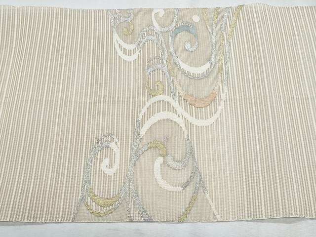 平和屋着物*夏物 八寸名古屋帯 絽綴れ 流水文 正絹 逸品 CABH8267fb