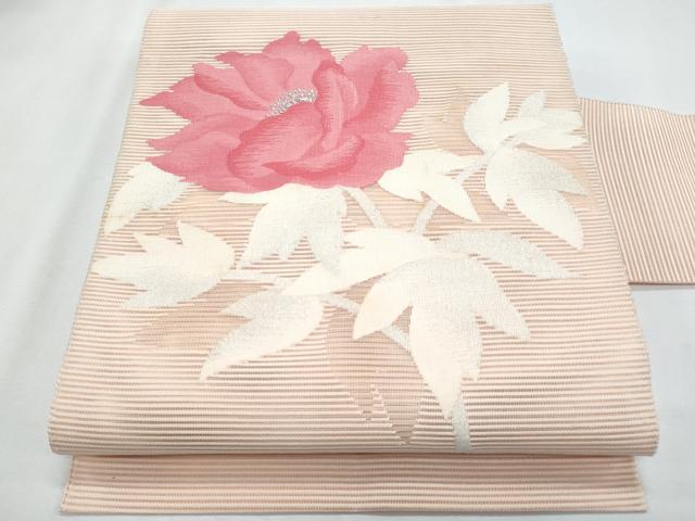 平和屋着物*夏物 八寸名古屋帯 絽綴れ 枝花文 銀糸 正絹 逸品 CABH8277fb